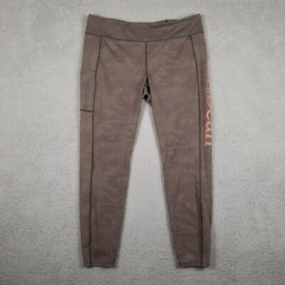 L L Bean Loden Camo insect shield Leggings with Orange Detail